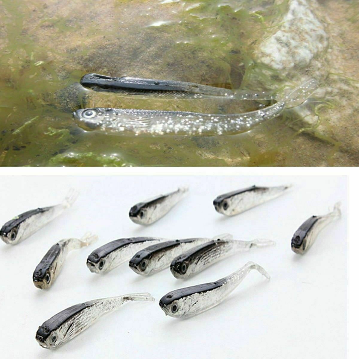 10x Pro Soft Silicone Fishing Lures Bass CrankBait Crank Bait Tackle 7.5cm/2.4g