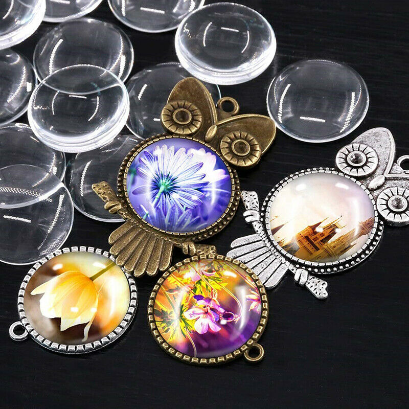 48pcs/set Owl Pendant Trays with Glass Cabochon Base DIY Jewelry Making N.ng LS