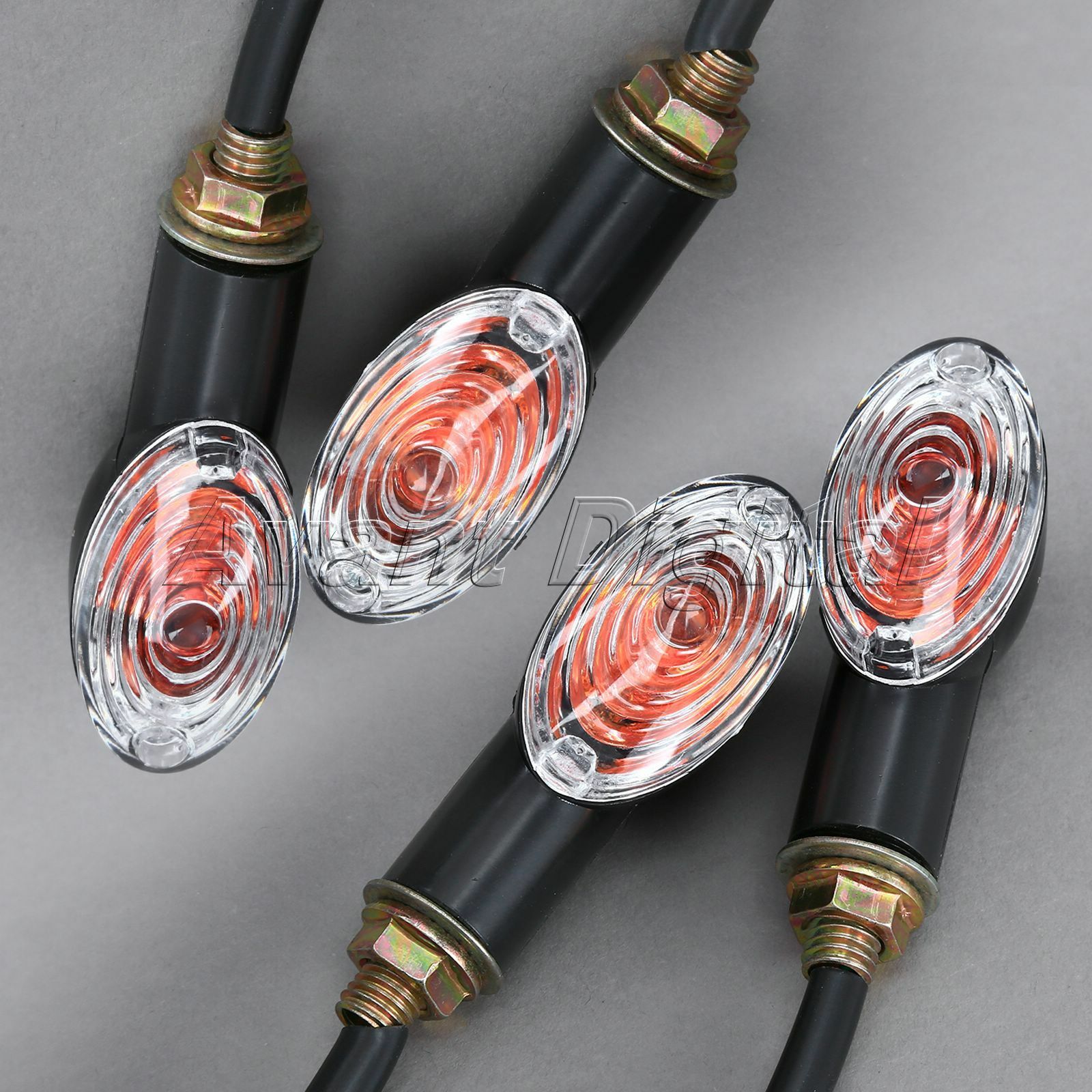 4x Motorcycle Black Turn Signal Light Indicator Blinker For Kawasaki Suzuki