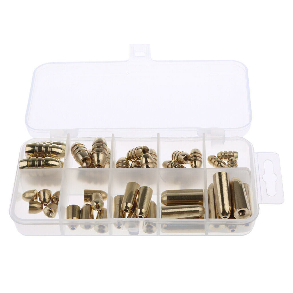 50 Pieces  Shape Brass Fishing Tackles Box Set Fishing lures kits