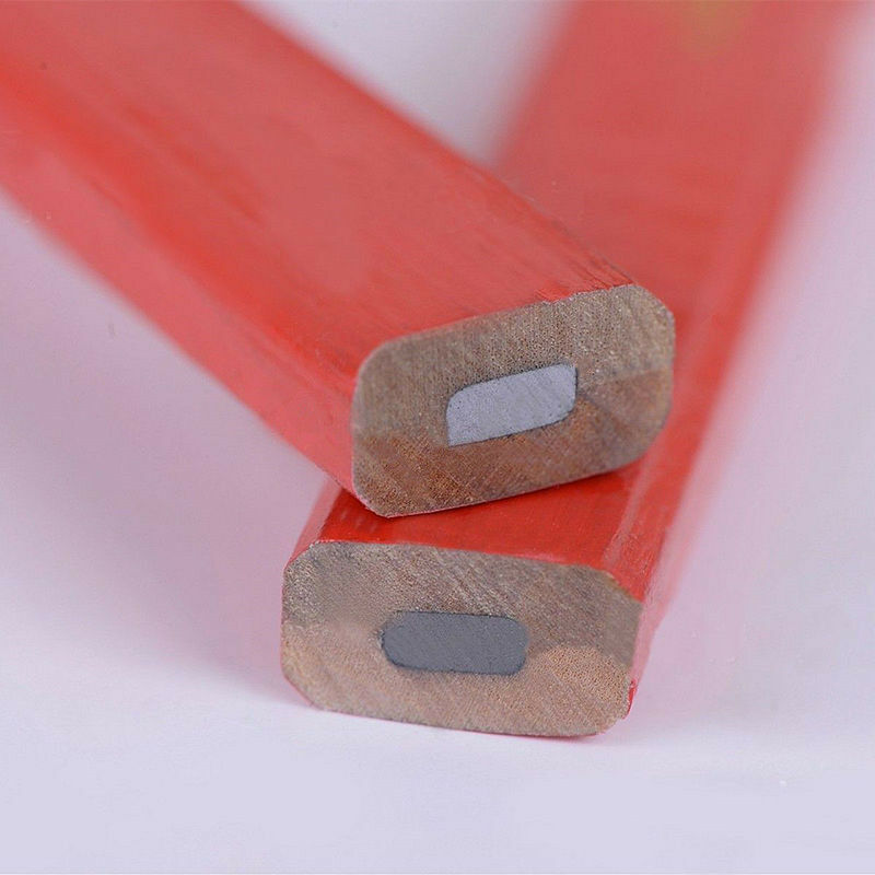 10x17.5cm Octagonal Red Hard Black Lead Carpenter Pencil Wood Working Mark T SJ