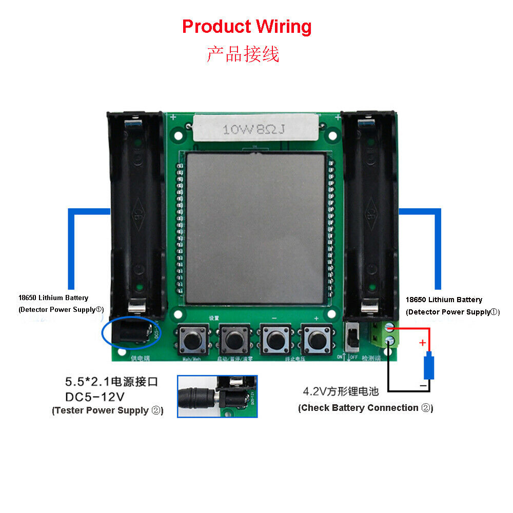 High Precision Lithium Battery 18650 Capacity Tester maH/mWH Digital Measurement