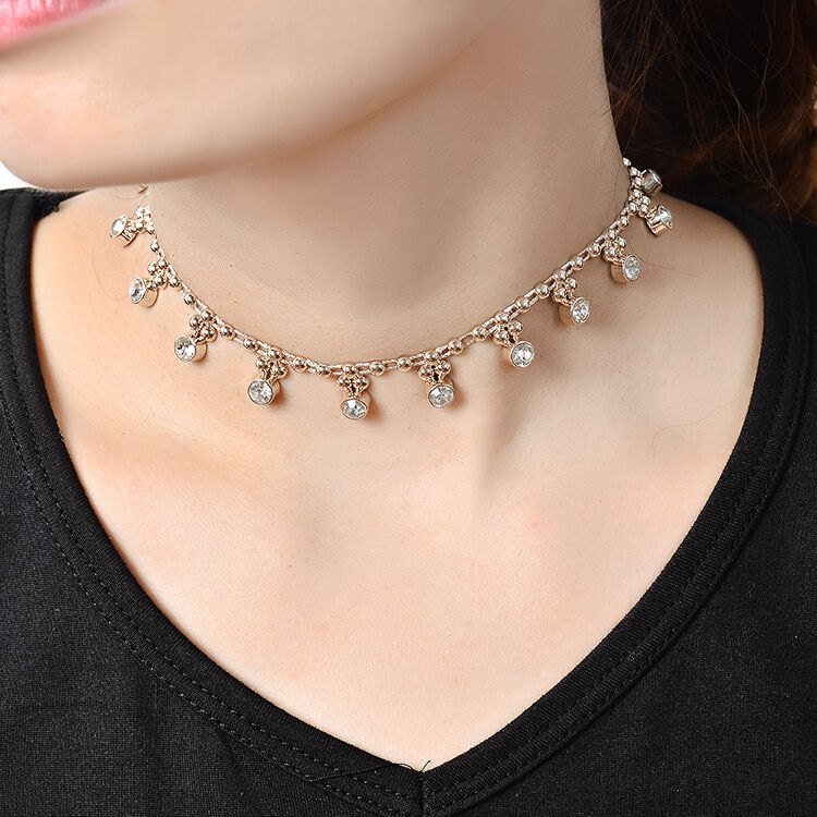 New Sexy Crystal Pendant Choker Necklace Goth Gothic Grunge Boho Retro Chain 90s