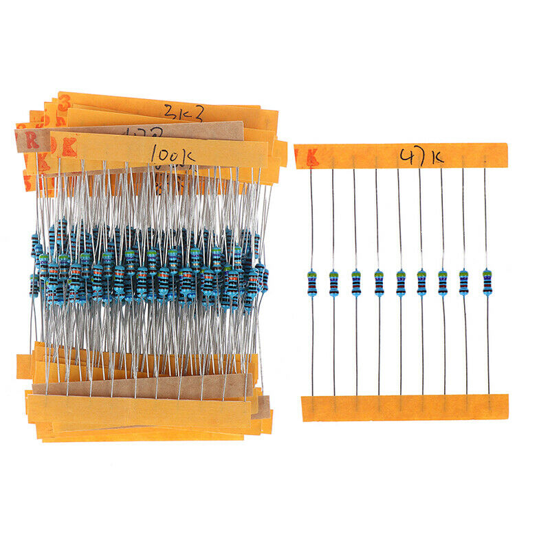 300pcs 30 Values Each Value Metal Film Resistor Pack 1/4W Resistor Assorted K Re