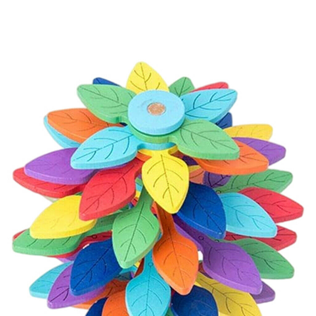 Wooden Leaf-Shaped Spiral Lollipop Magic Wand Stress Relief Toys Home Decor