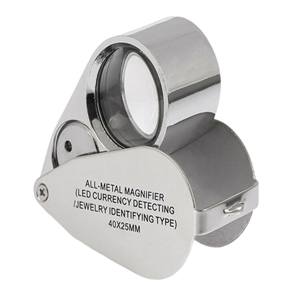 MagiDeal 40X Foldable  Folding Magnifier Illuminated Magnifying Glass Tool