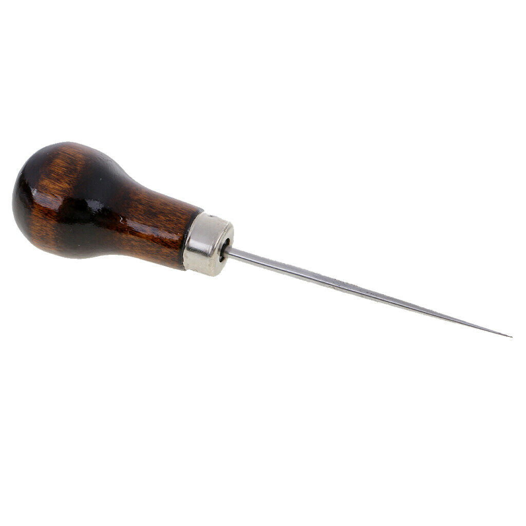 Leathercrafts Tool Wooden Handle Sewing Awl Patchwork Leather Craft Tool