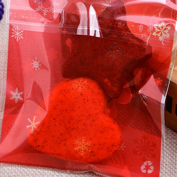 Santa Claus Bakery Cookie Candy Gift Soap Favor Cello Adhesive OPP Bag