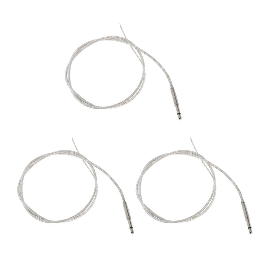 Set of 3 Transducer Piezo Pickup Cable for Bass Guitars 2.5 mm Audio Plug
