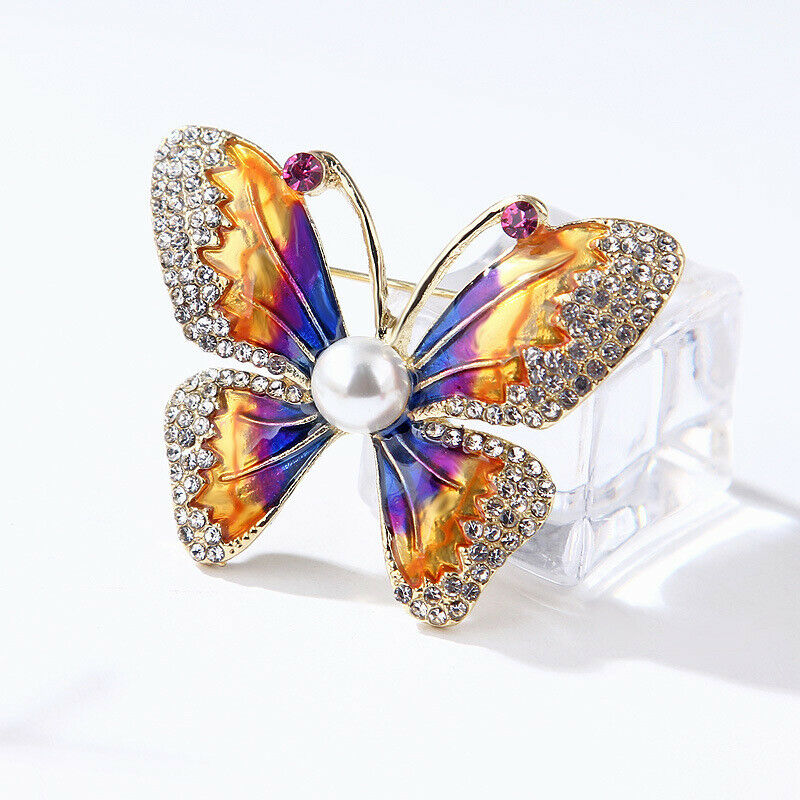 Fashion Handmade Colorful Butterfly Crystal Rhinestone Brooch Pin Jewelry.l8