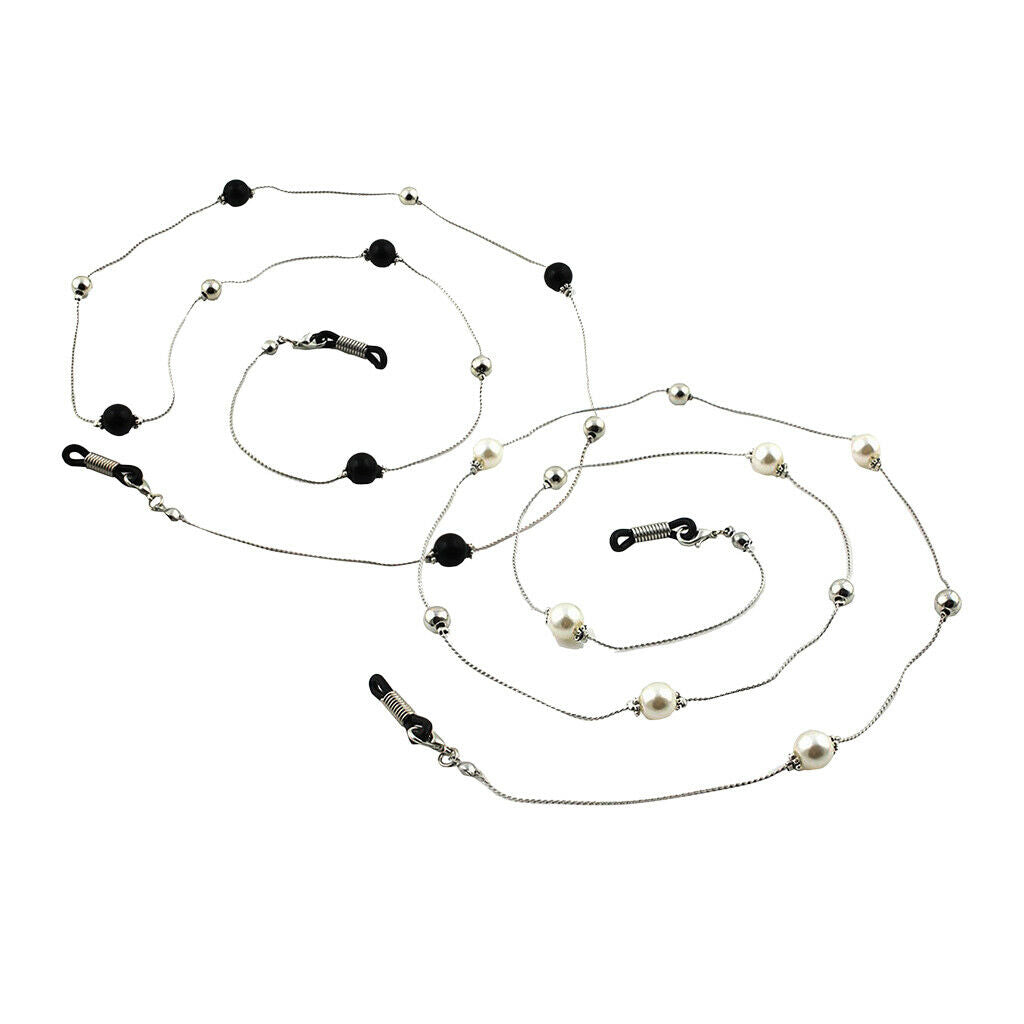 2pcs Beads Eyeglass Holder Strap Eyeglass Chains Sunglasses Spectacles Cords