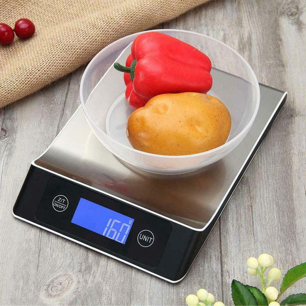 15kg/1g Stainless Steel Electronic LCD Digital Scale Kitchen Weighting Tool @