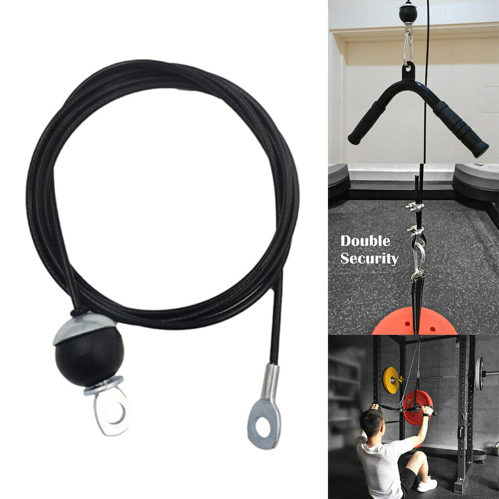 2 Pieces 2m Fitness DIY Pulley Cable System Forearm Shoulder Home Gym Sports