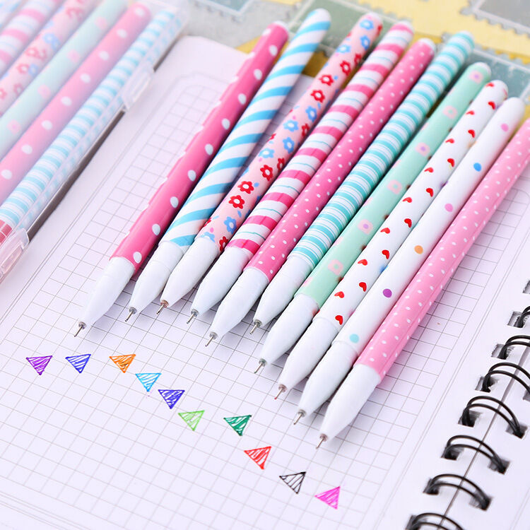 10 Colours/Set 0.38mm Gel Pen Cute Pens Student Office Accessories
