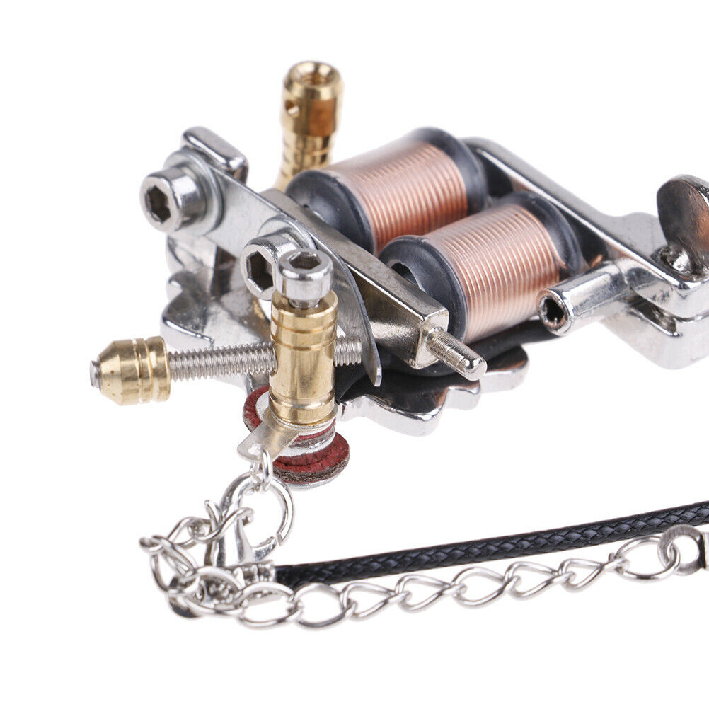 1X Mini Tattoo Machine Tattoo Keychain Key Holder Punk Style As Pendant Orna SJ