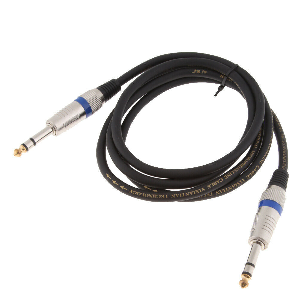 1Pcs 6.35mm Audio Cable Mono 6.3 to 6.5   Male to Male Aux Connector