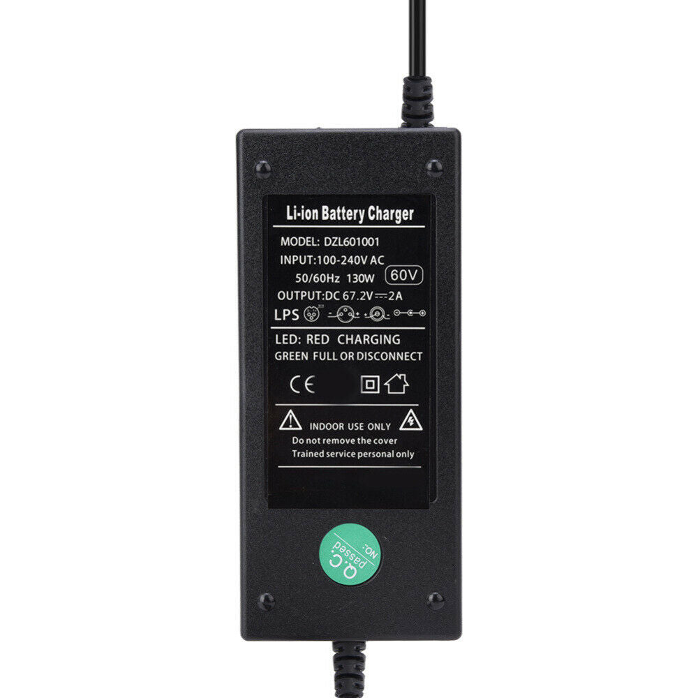 60V 12AH Charger Adapter For Battery Ebike Electric Bicycle Scooter Part EU Plug