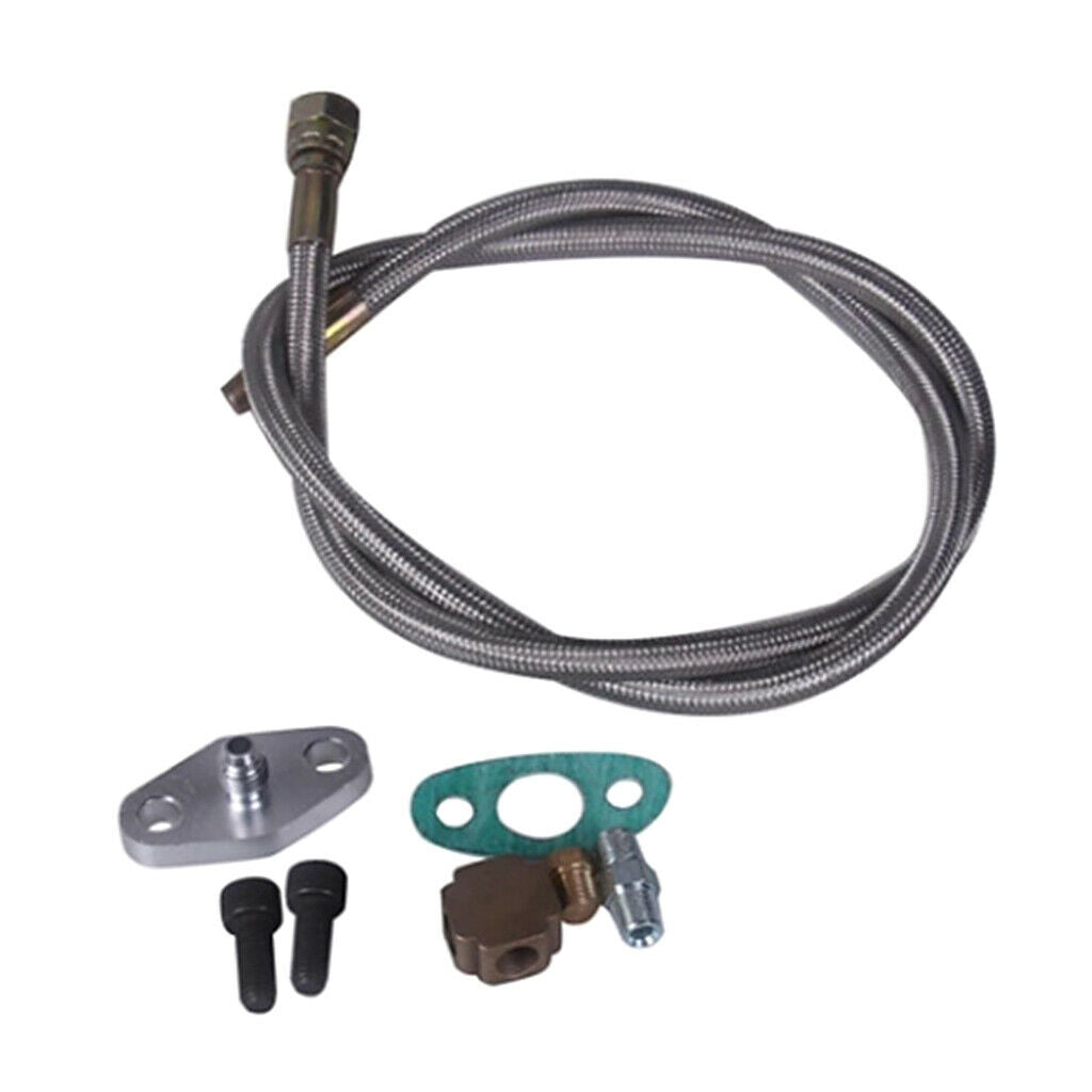 Half Set of Oil Feed Line Adapter Kit for Universal T3 Turbo Turbocharger