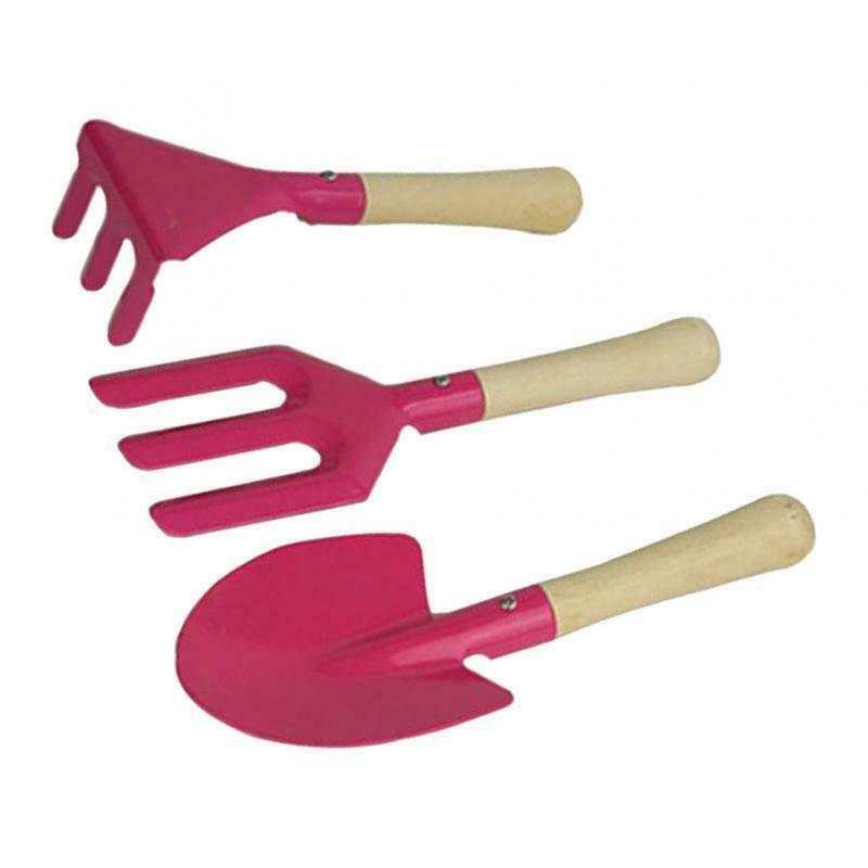 Mini Rake Shovel Fork Set Garden Tool for Kid Gardening Equipment Pink