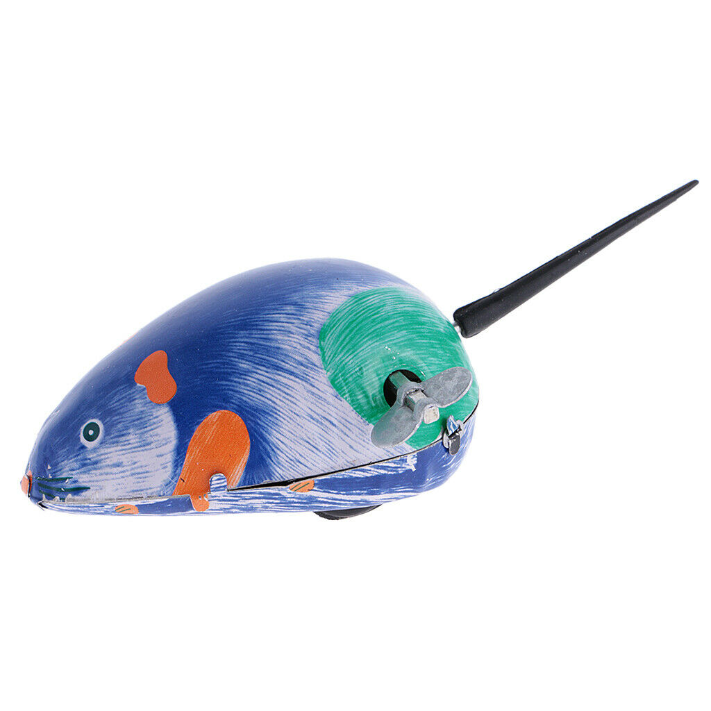 Metal Iron Classic Wind-up Crawlling Clockwork Mouse Baby Kids Funny Toys