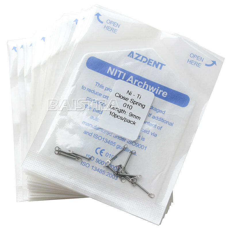 20 X AZDENT Dental Orthodontic Closed Coil Springs 0.010" 9mm 10PCS/Pack
