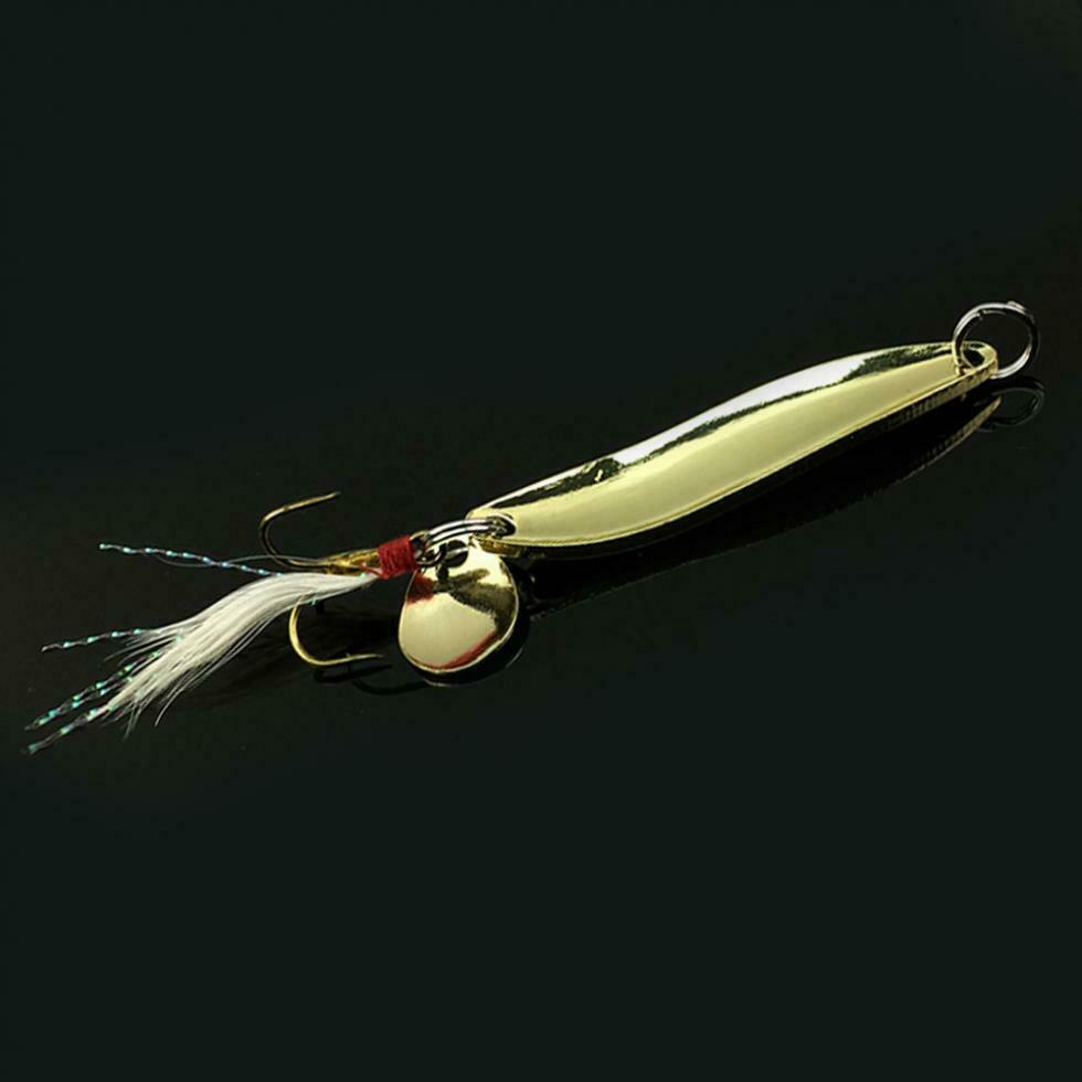 4pcs Artificial Metal Fishing Lure Paillette Sequins Spoon Hard Bait Treble Hook