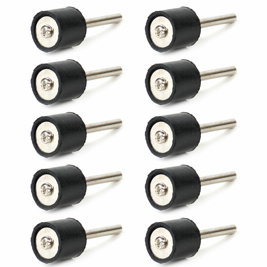 10Pcs 1/2" Drum Rubber Mandrels 3mm Shank for Sanding Sander Fit Rotary