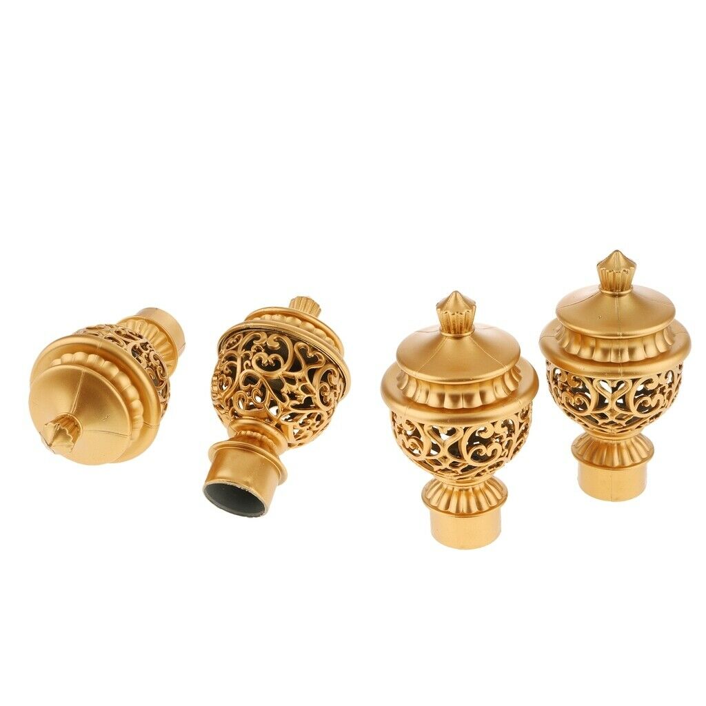 4x Curtain Decorative Pole Finials Living Room Drapery Rod Caps 28mm Dia