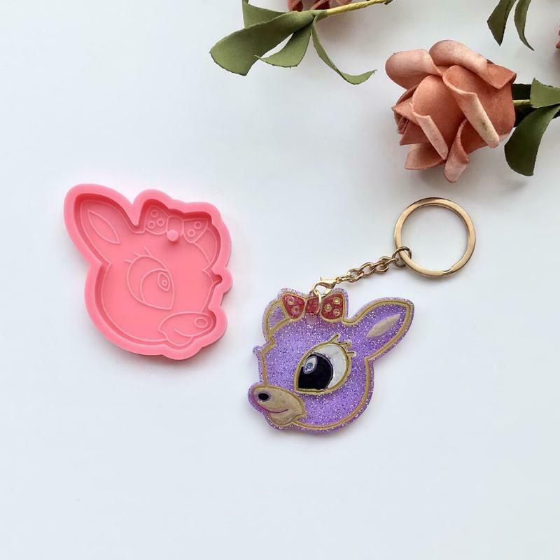 Diy Fawn Keychain Mold Epoxy Crystal Silicone Mold Customized Mold for Gift