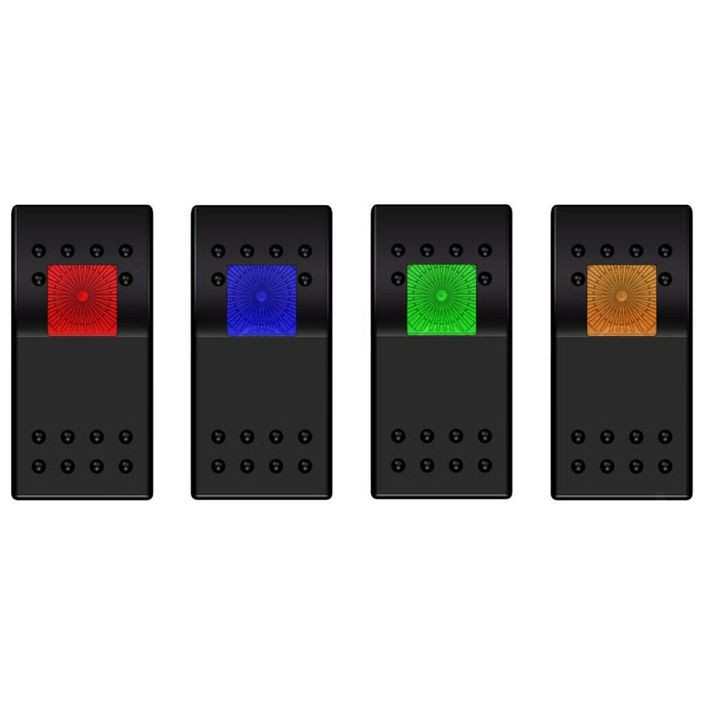 12V 24V LED Light Switch Lamp Rocker Button On Off 3 Pins For Car Boat Red