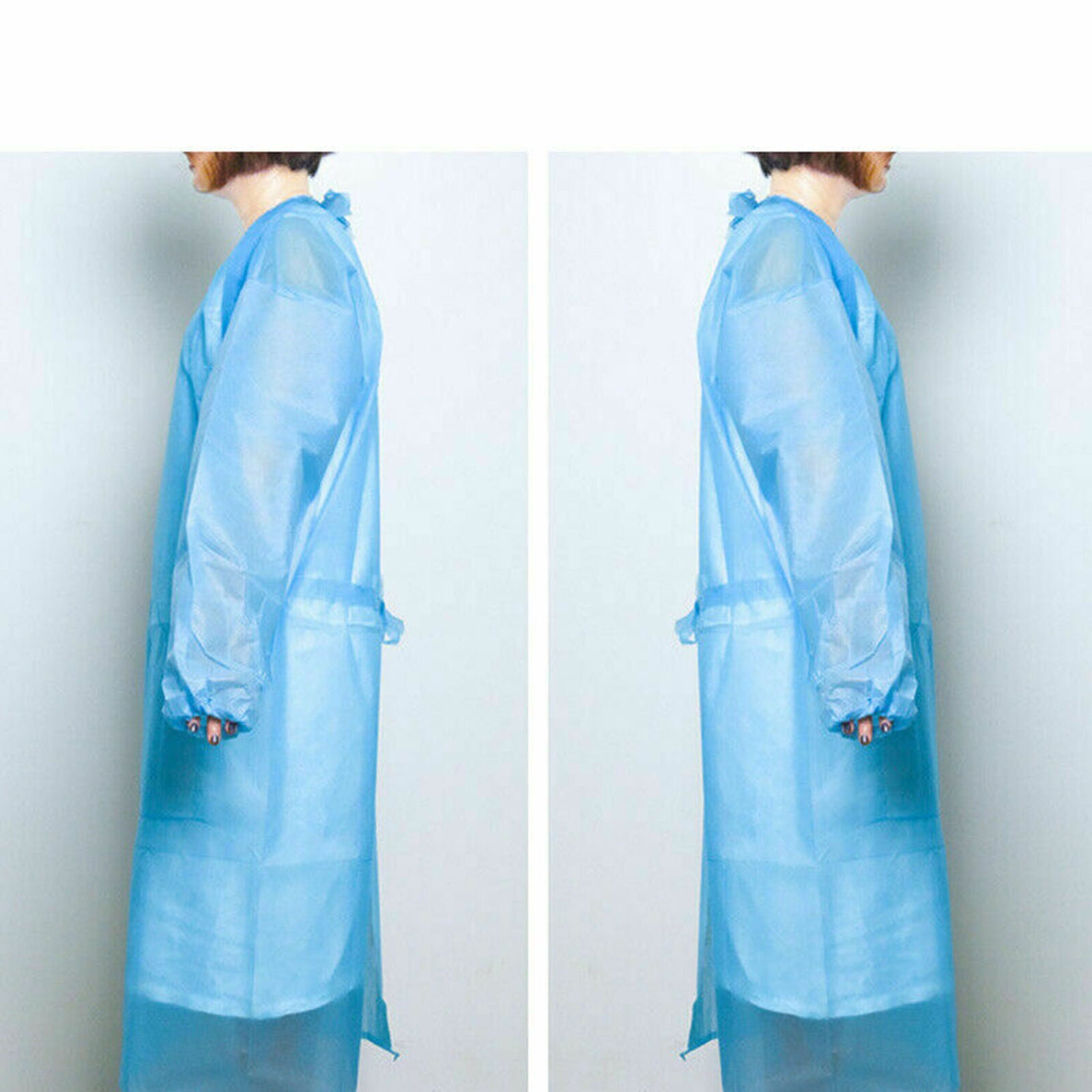 Blue 10pcs Disposable Surgical Gown Coat Light Dust Clothes Woven Overalls