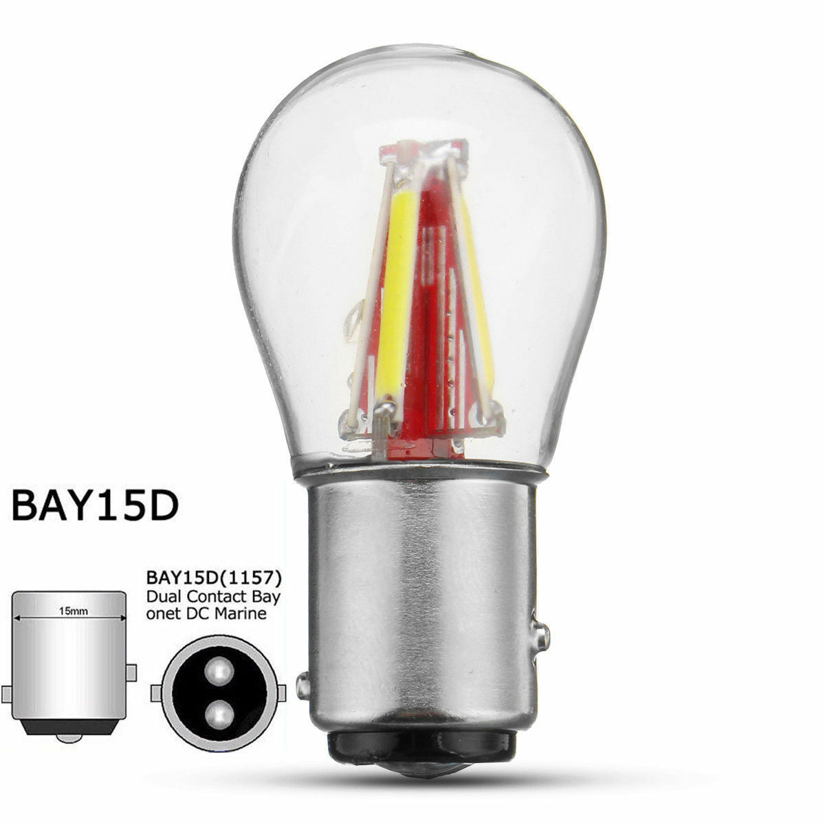 4 LED 1157 BAY15D 21/5W Car Reverse Backup Tail Stop Brake Light Bulb White 12V