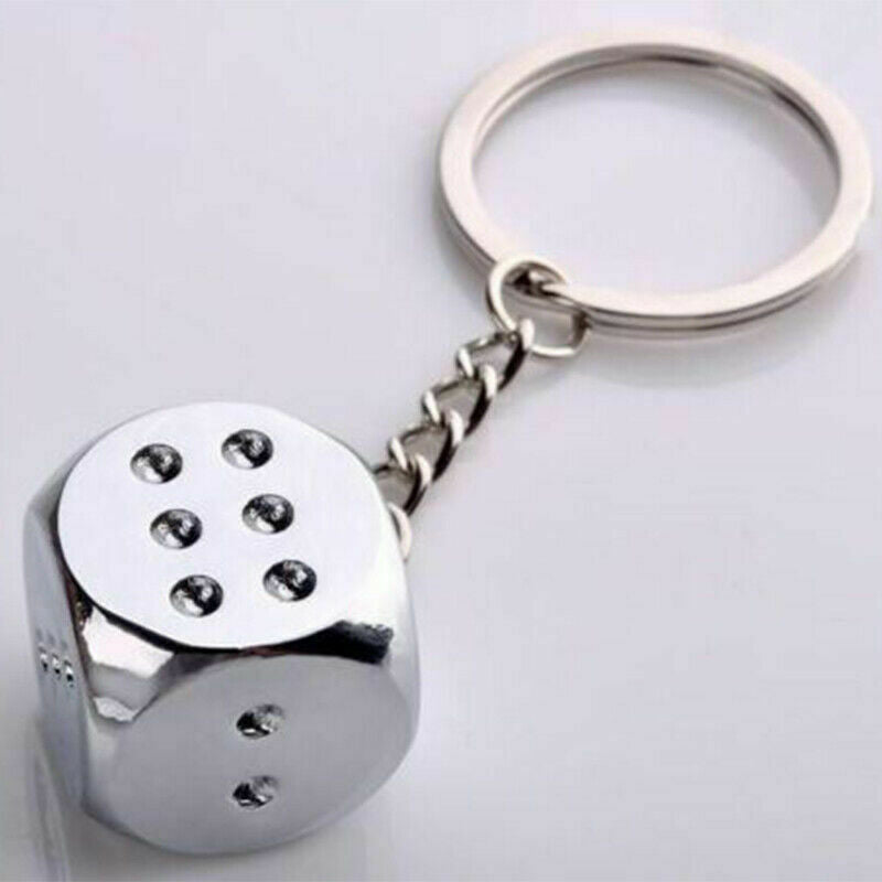 1 Pcs Keychain Keyring Metal Dice Zinc Alloy Car Bag Keychains Key Holder Gift