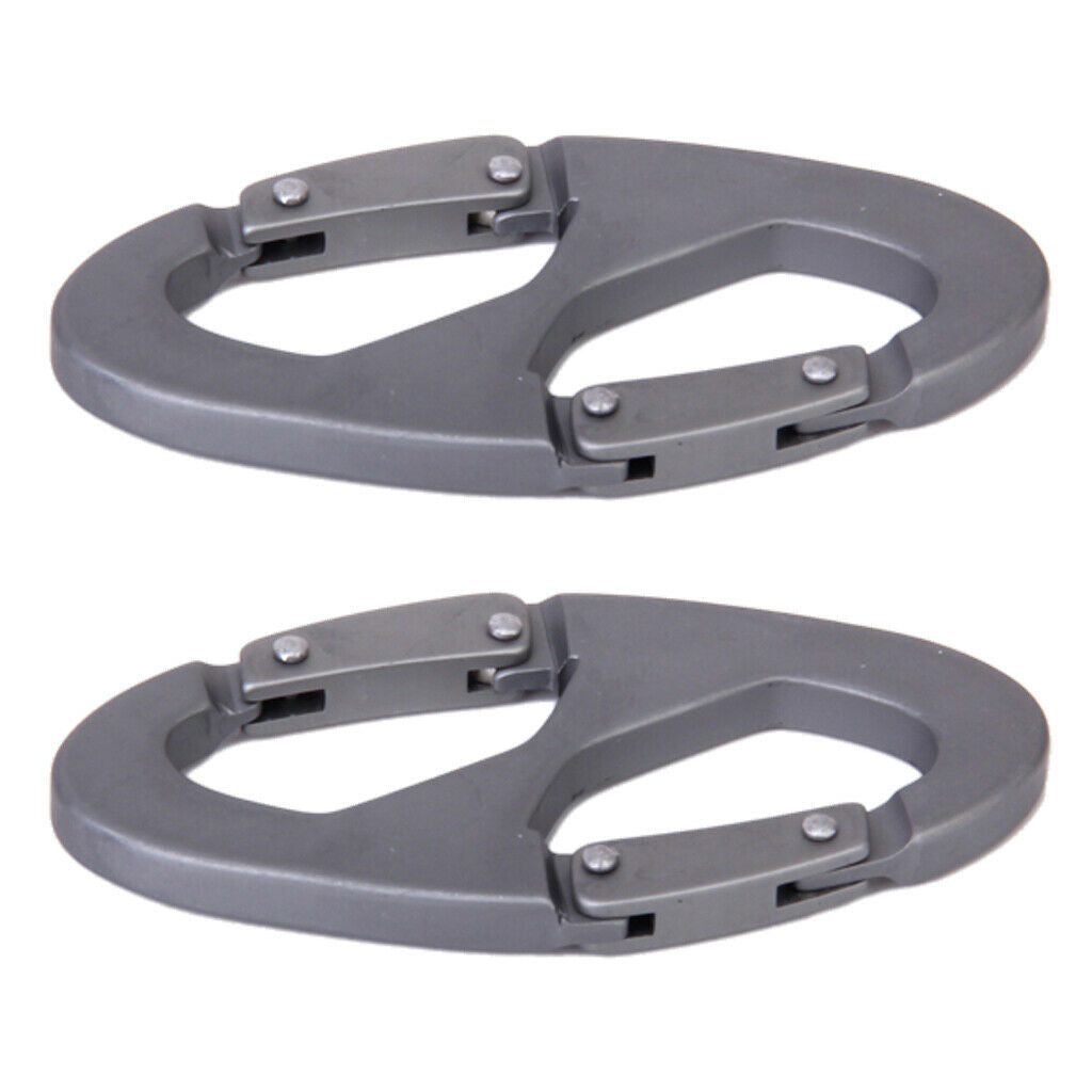 2 Pieces Outdoor Snap Hook Buckle Hanging Key Chain - Gray