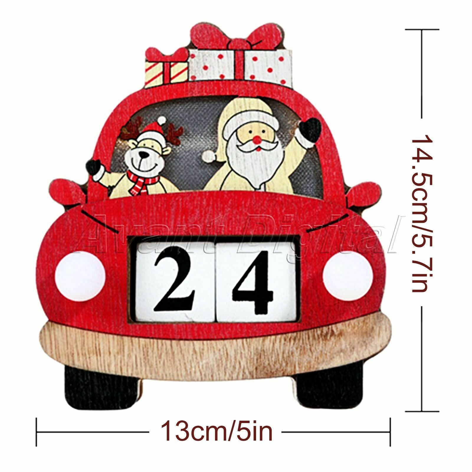 Christmas Advent Calendar Car Hanging Xmas Pocket Countdown Decoration Gift HQ