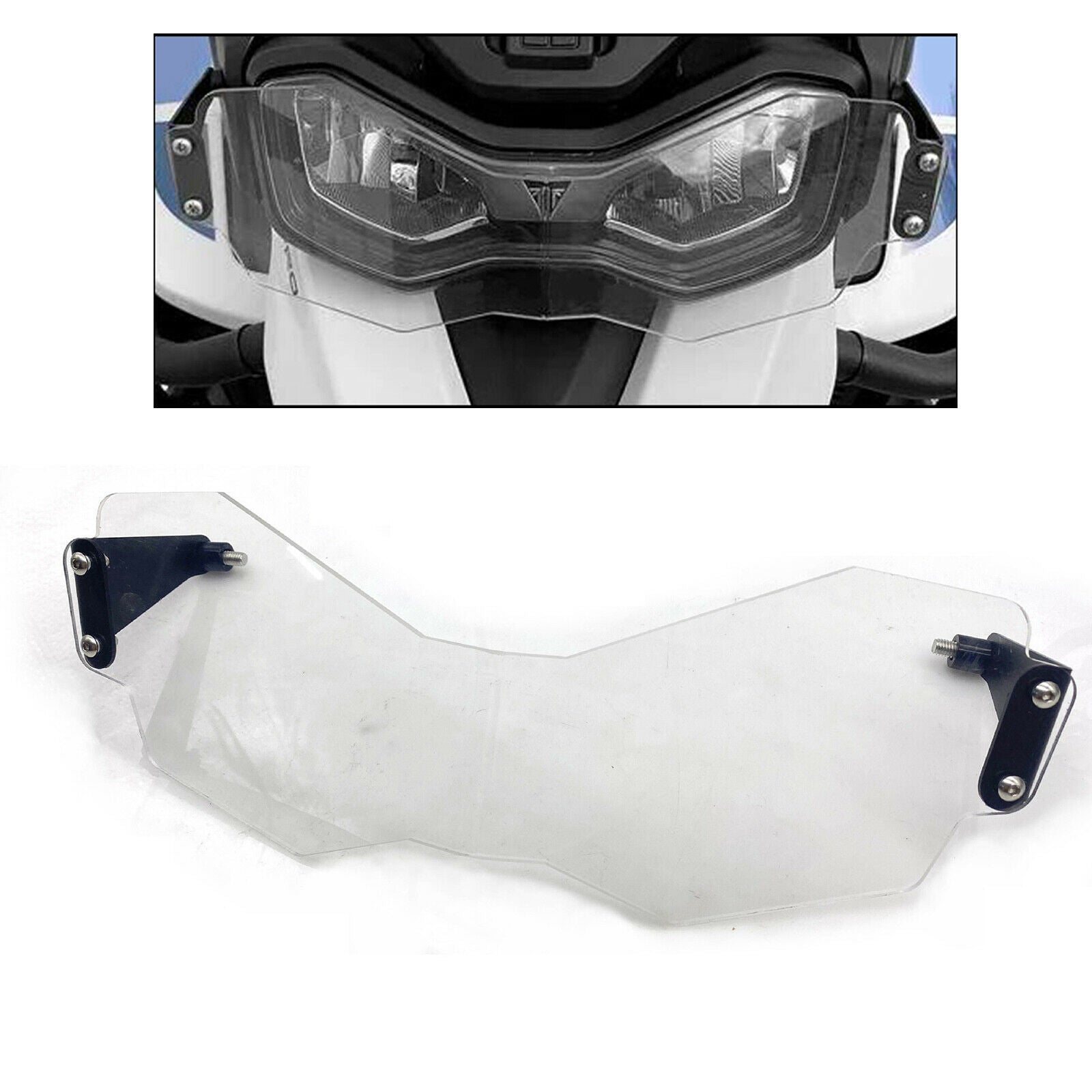 Motorcycle Headlight Protector Guard Grille Cover Transparent Light Bracket
