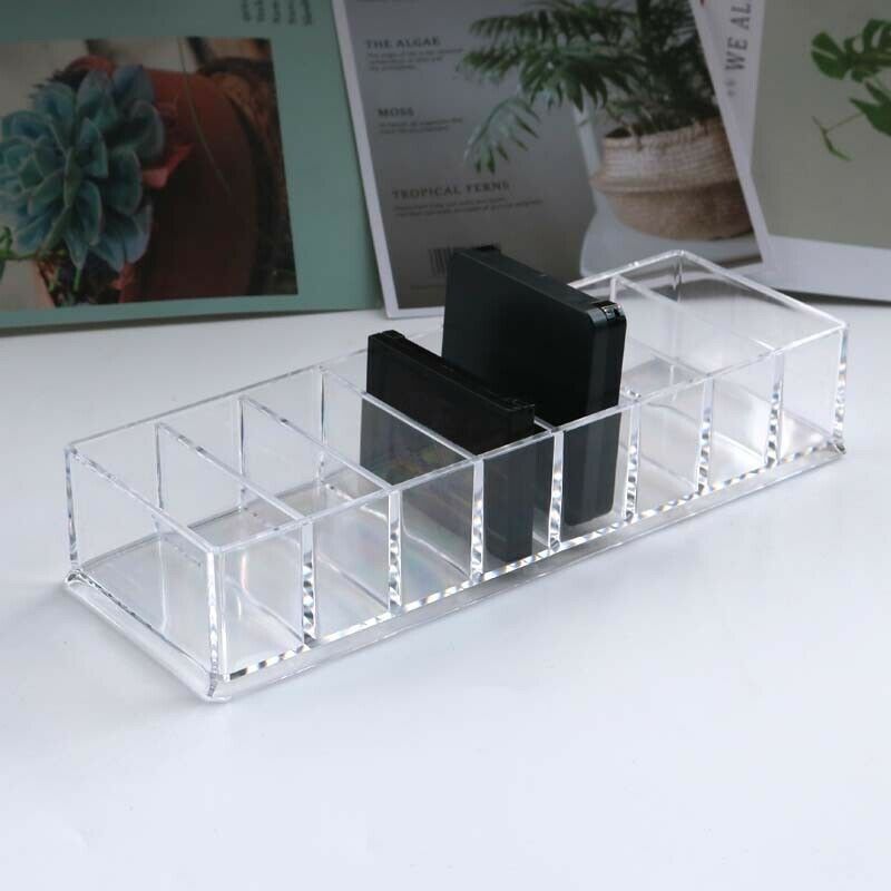 Clear Plastic Makeup Organizer Lipsticks Holder Power Box Blender Sponge Case