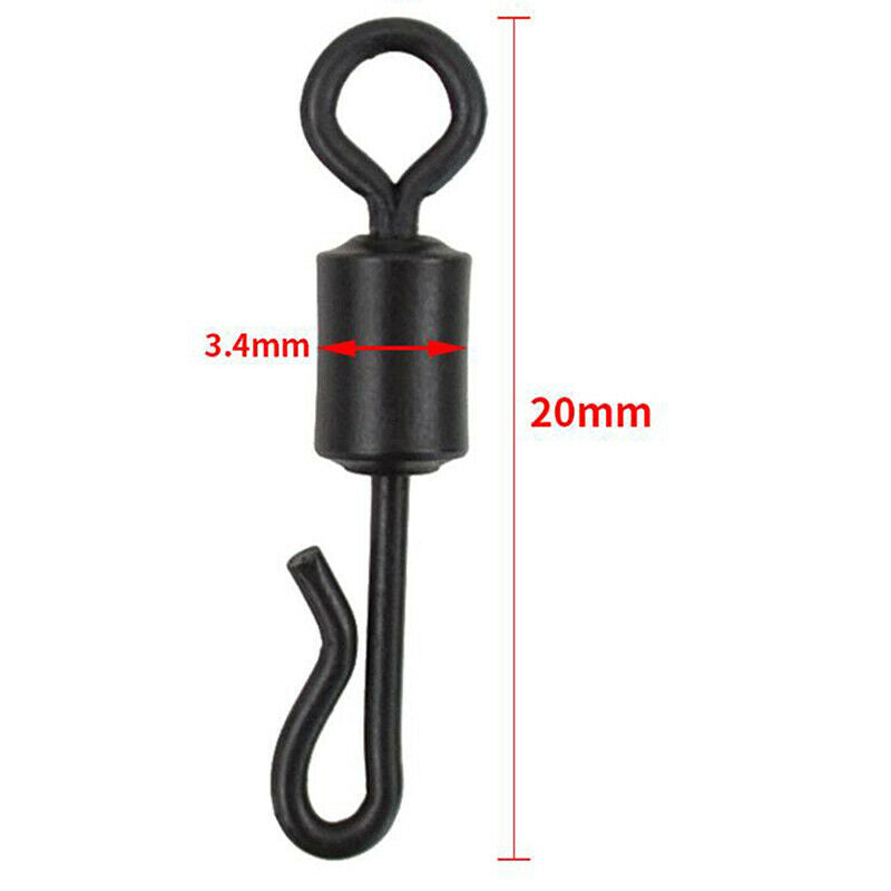 25Pcs Q-Shaped Quick Change Rolling Swivels Fishing Terminal Tackle Acces.l8