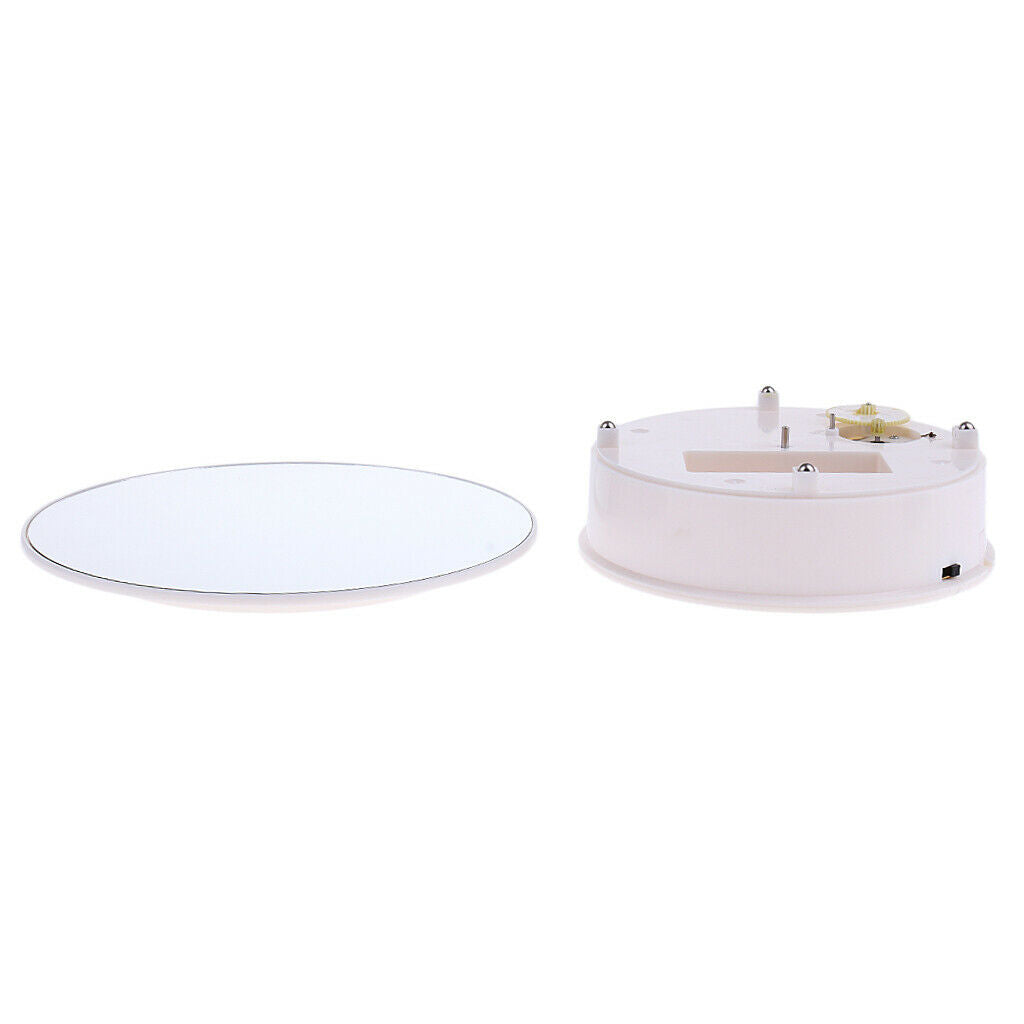 3 Set Battery Powered Two Rate Rotating Display Stand Mirror Top&White Base