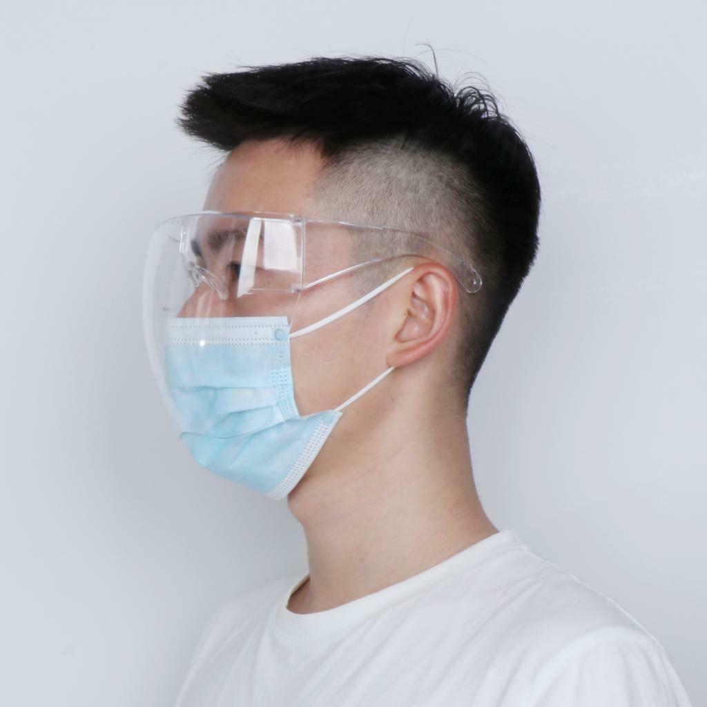 4Pcs Clear Safety Face Shield Goggles Transparent Face Cover Splash-proof