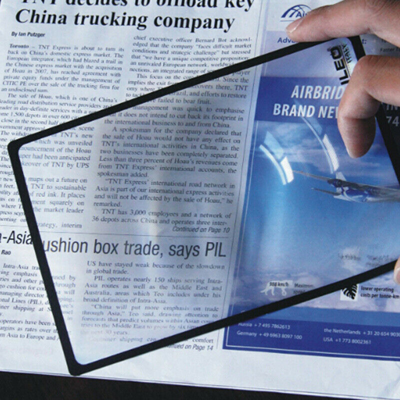 A5 Flat PVC Magnifier Sheet X3 Book Page Magnifying Reading Glass Len.l8