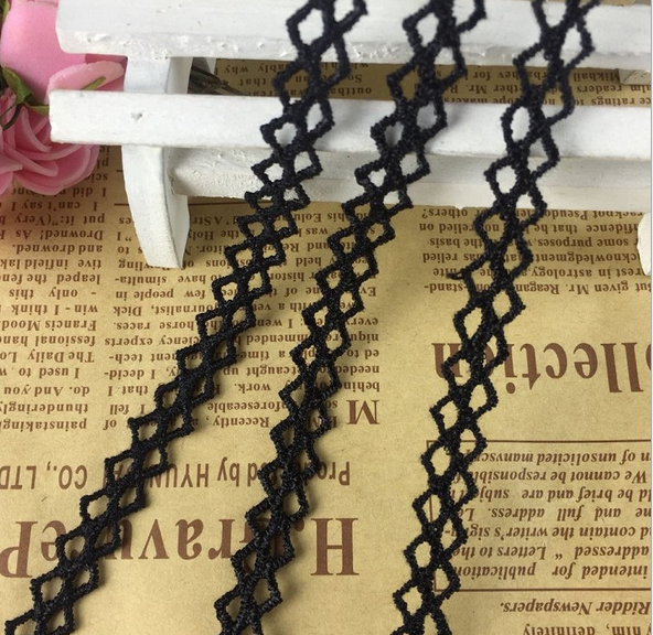 Black 10 Yards lace Trim bracelet necklace Accessories Wedding dress sewing