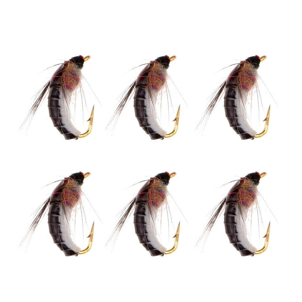 6pcs Scud Flies Freshwater Shrimp Carp Grayling Trout Fly Fishing Flies