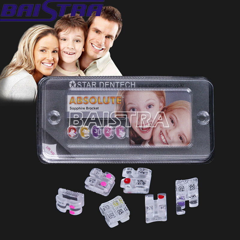 Dental Orthodontics Monocrystalline Sapphire Ceramic Brackets Roth 022 Hooks 3