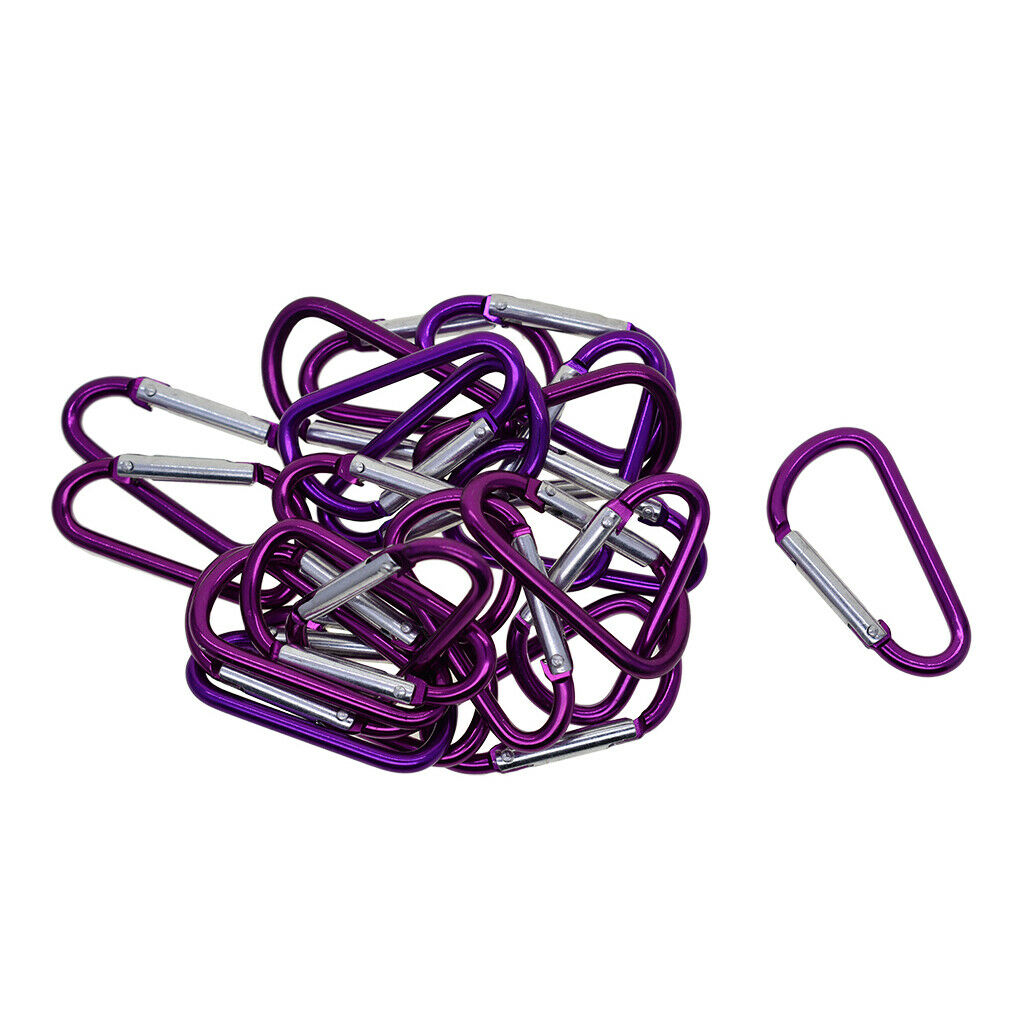 20 Carabiner Clip Key  Chain Aluminium Alloy Camping Buckle Spring Hook