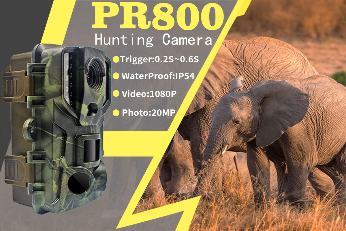 Trail Camera 20MP Wildlife 1080P Game Hunting Cam with Night Vision