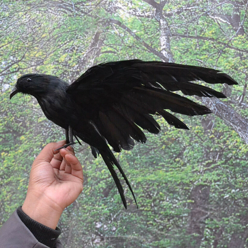 Artificial Crow Ravens Halloween Decoration Re stic Feathered Ravens