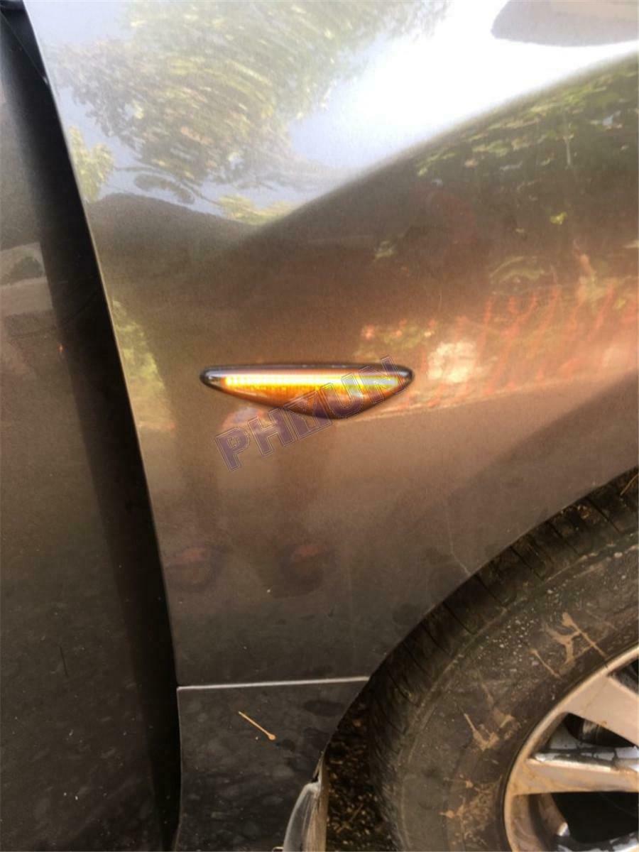 2pcs Sequential Amber LED Front Side Marker Light Smoked Lens For Mazda MX-5 RX8