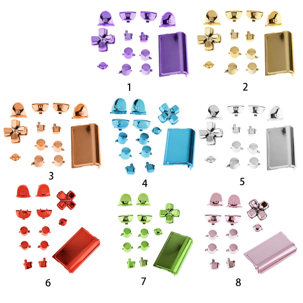 Chrome Buttons /D-pad/Touchpad/ for Replacement for PS4 Controller Red