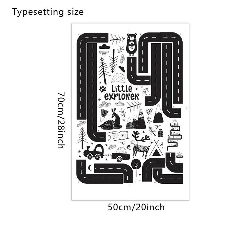Cartoon Animal Car Road Wall Stickers for Kids room Vinyl Removable Art M.l8